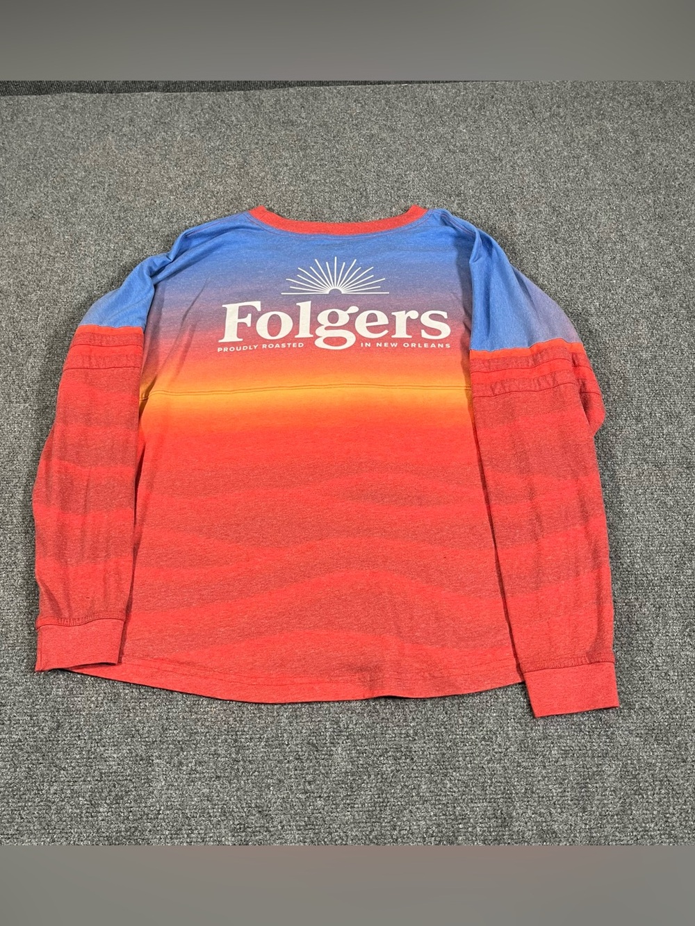 Folgers Coffee Long Sleeve Shirt Men’s Medium Advertisement Promo Rare Y2K